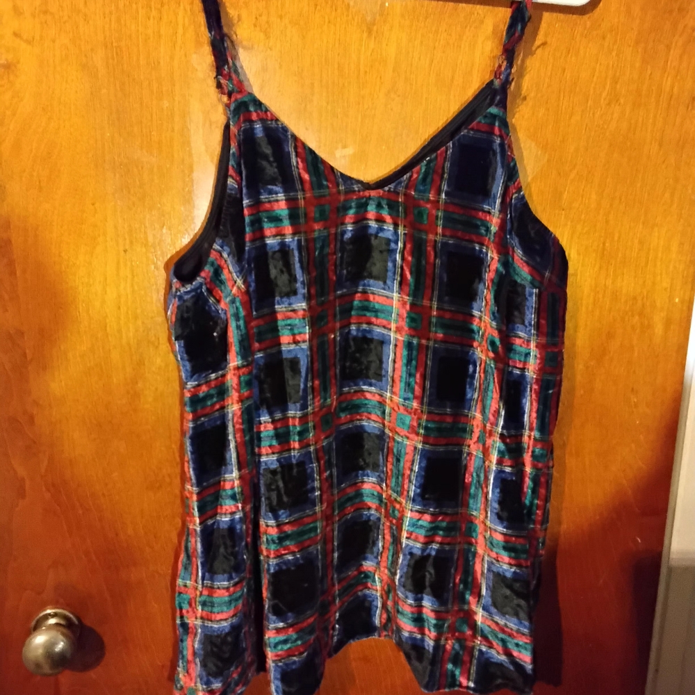 Torrid Multicolor Plaid Velvet Camisole
